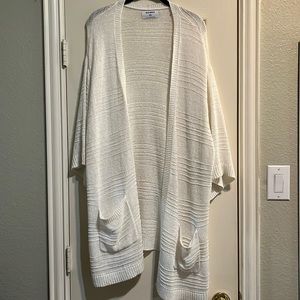 💛 Old Navy Cardigan Open Front w/ Pockets, Knit | White | 2X Plus 💛